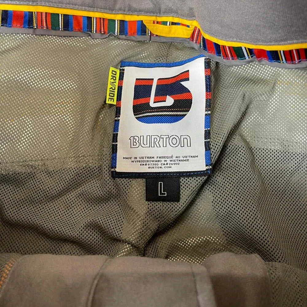 Burton Dryride Mens Yellow Snowboard Pants Cargo Pockets Large